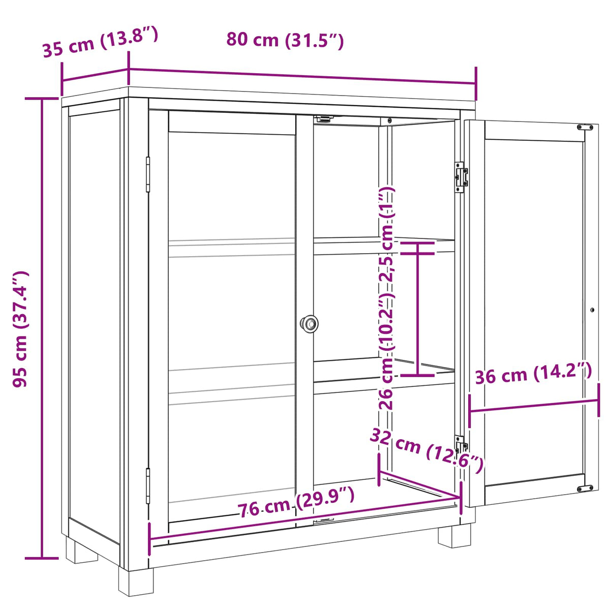 Cabinet s policom Smeđa 80 x 35 x 95 cm Konstruirano drvo