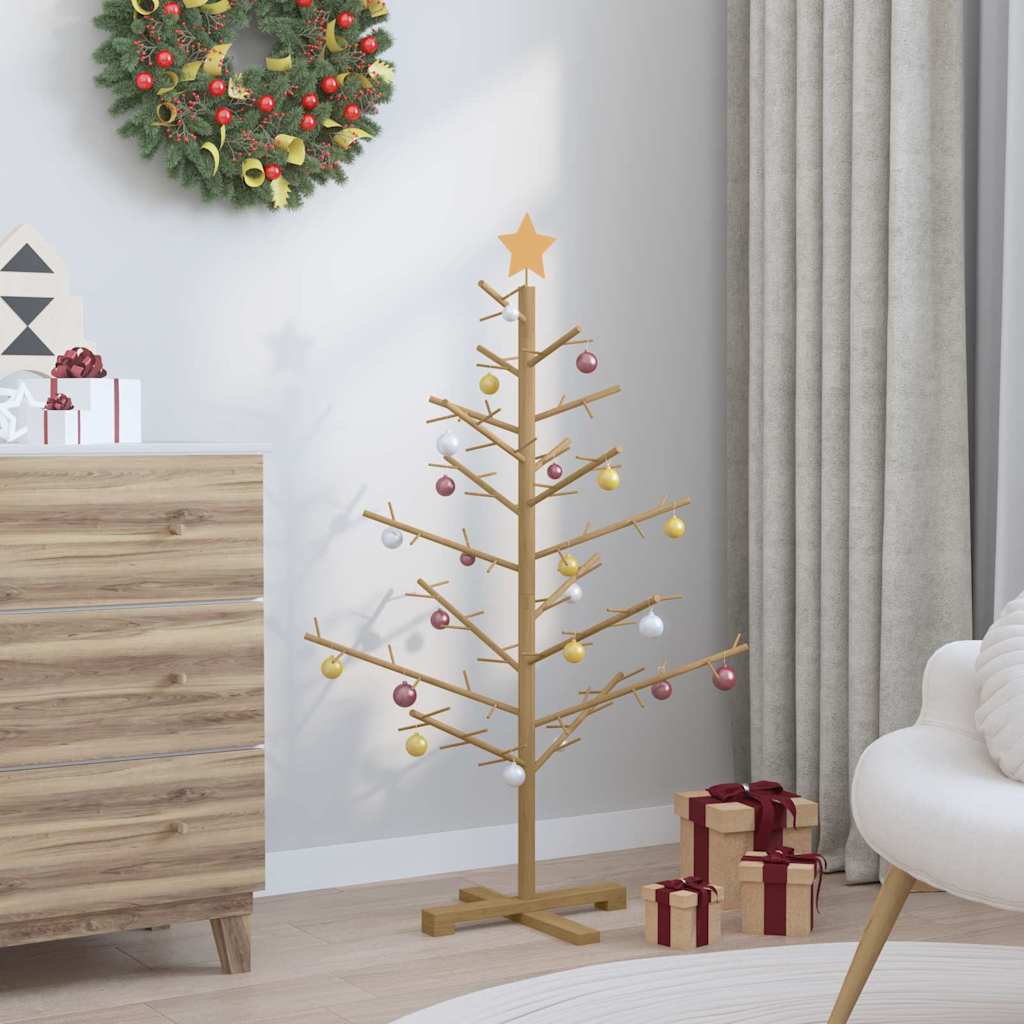 Drveno božićno drvce Smeđa 125 cm Masivno borovo drvo