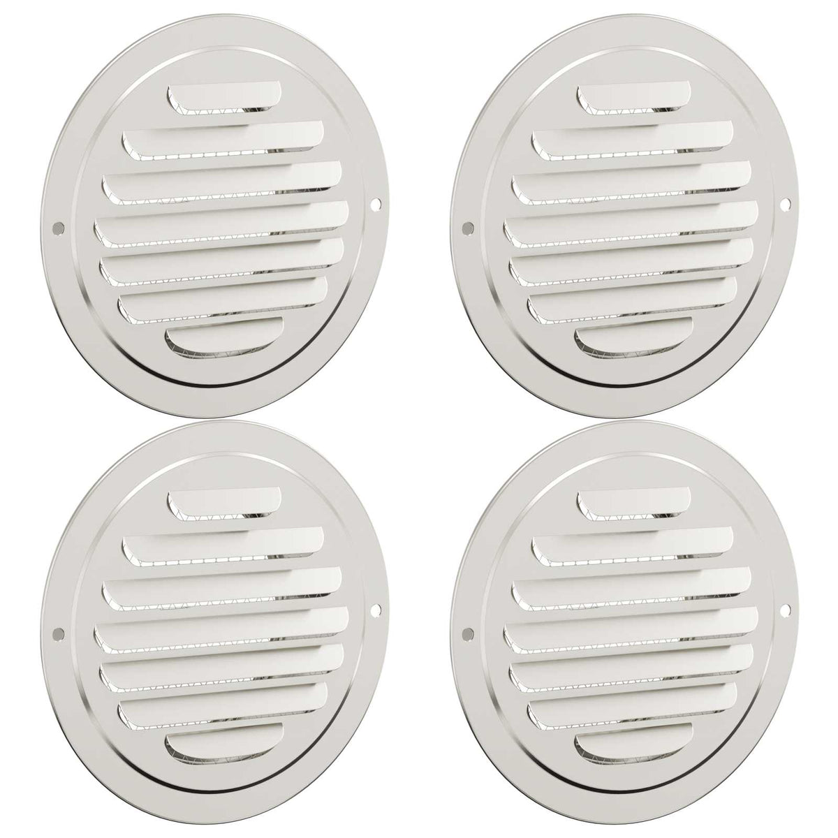 Pokrov ventilacije 4 pcs Srebrno 80 mm Nehrđajući čelik