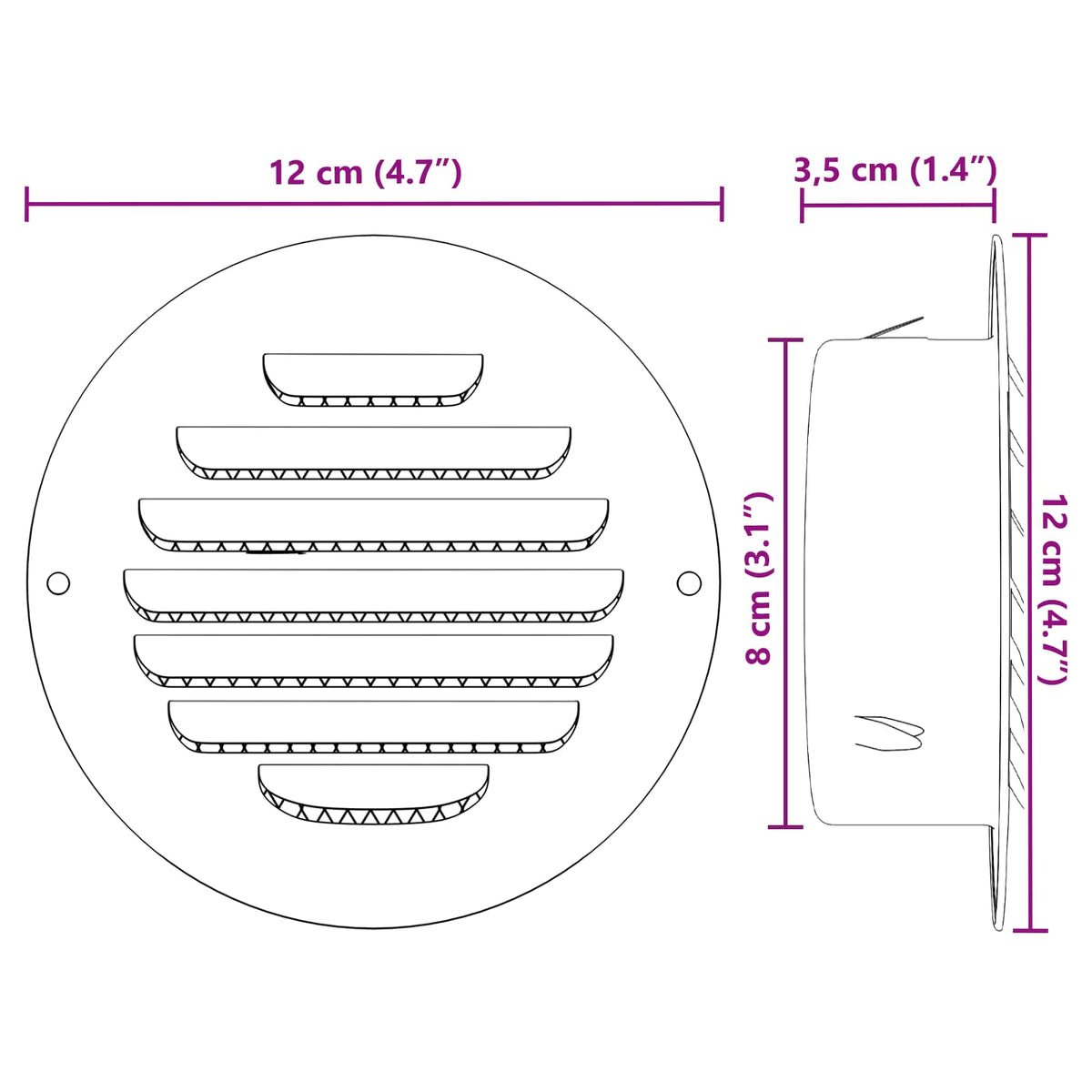 Pokrov ventilacije 4 pcs Srebrno 80 mm Nehrđajući čelik