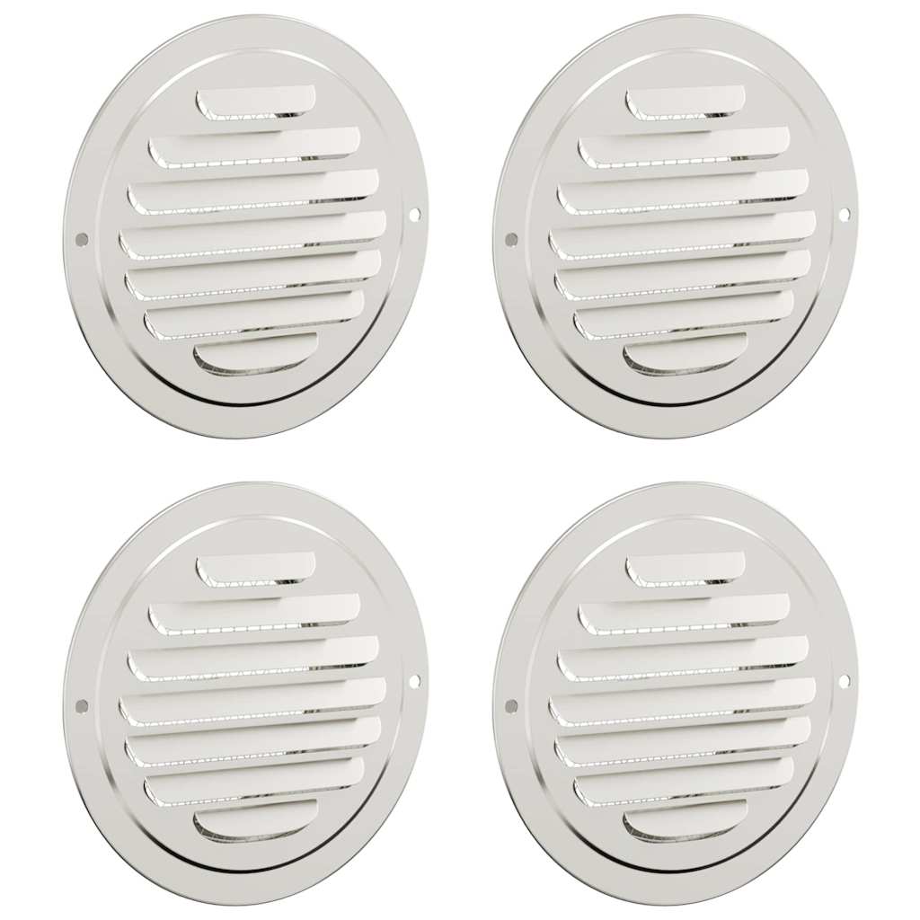 Pokrov ventilacije 4 pcs Srebrno 100 mm Nehrđajući čelik