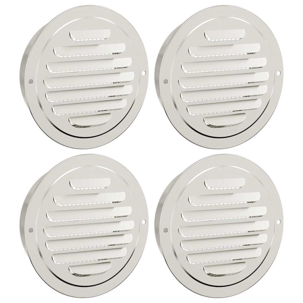 Pokrov ventilacije 4 pcs Srebrno 125 mm Nehrđajući čelik
