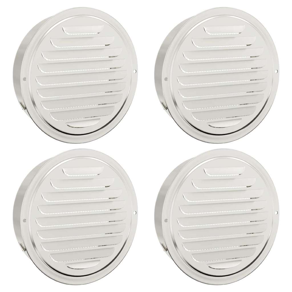 Pokrov ventilacije 4 pcs Srebrno 200 mm Nehrđajući čelik
