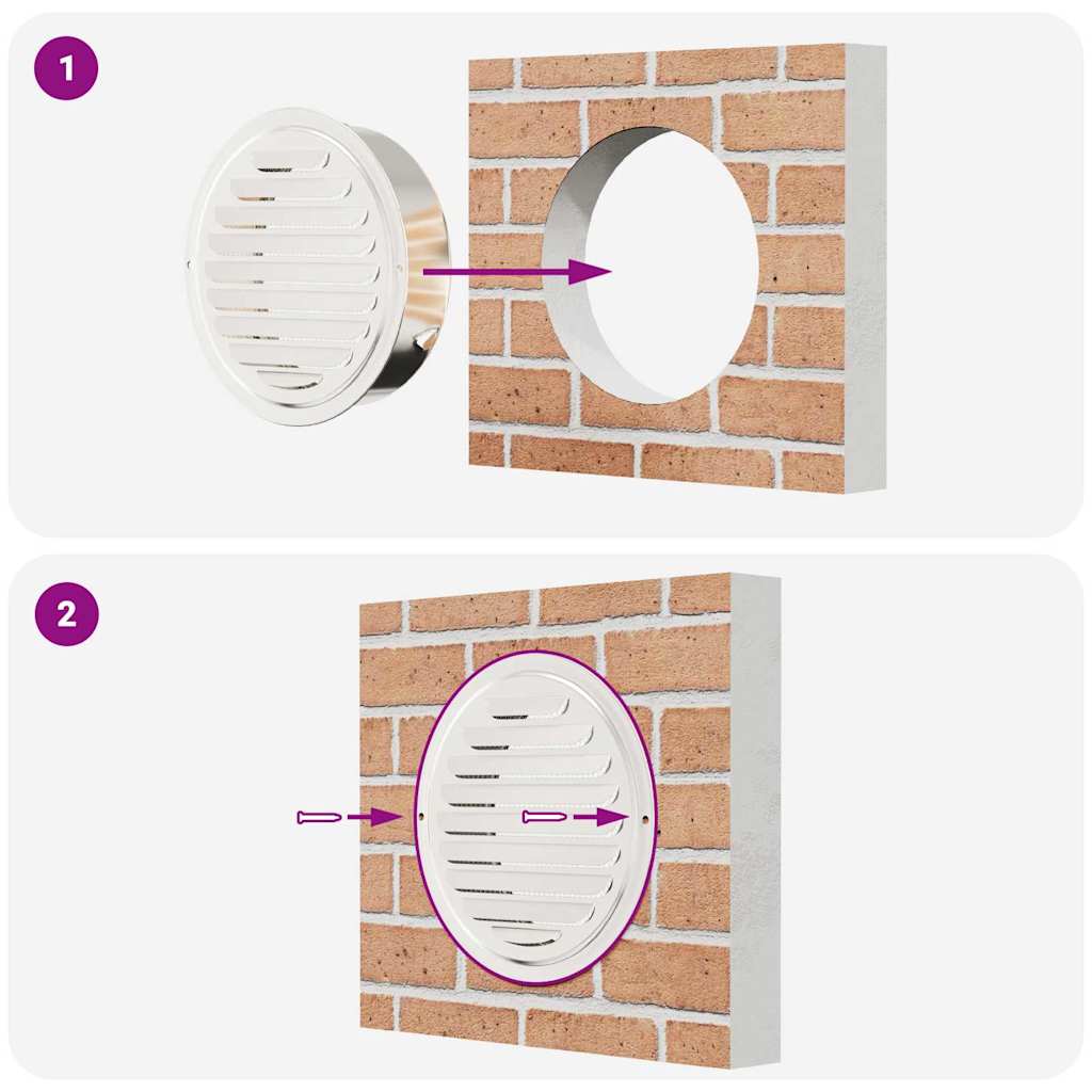 Pokrov ventilacije 4 pcs Srebrno 200 mm Nehrđajući čelik