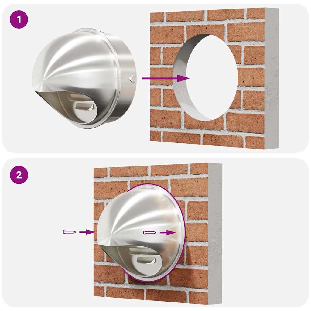 Pokrov ventilacije 8 pcs Srebrno 200 mm Nehrđajući čelik