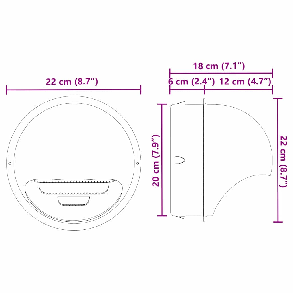 Pokrov ventilacije 8 pcs Srebrno 200 mm Nehrđajući čelik