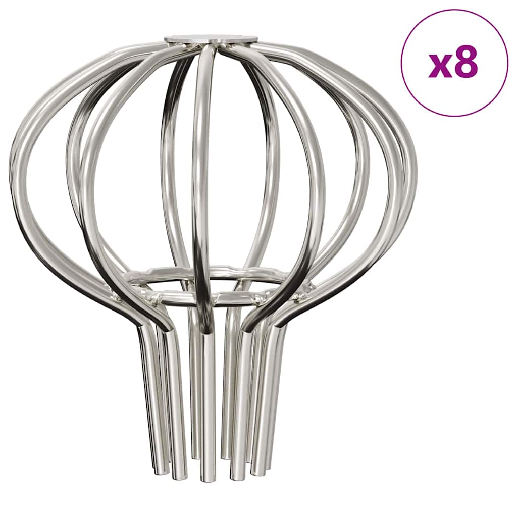 Zaštita od lišća za žljeb 8 pcs Srebrno 50 mm Nehrđajući čelik