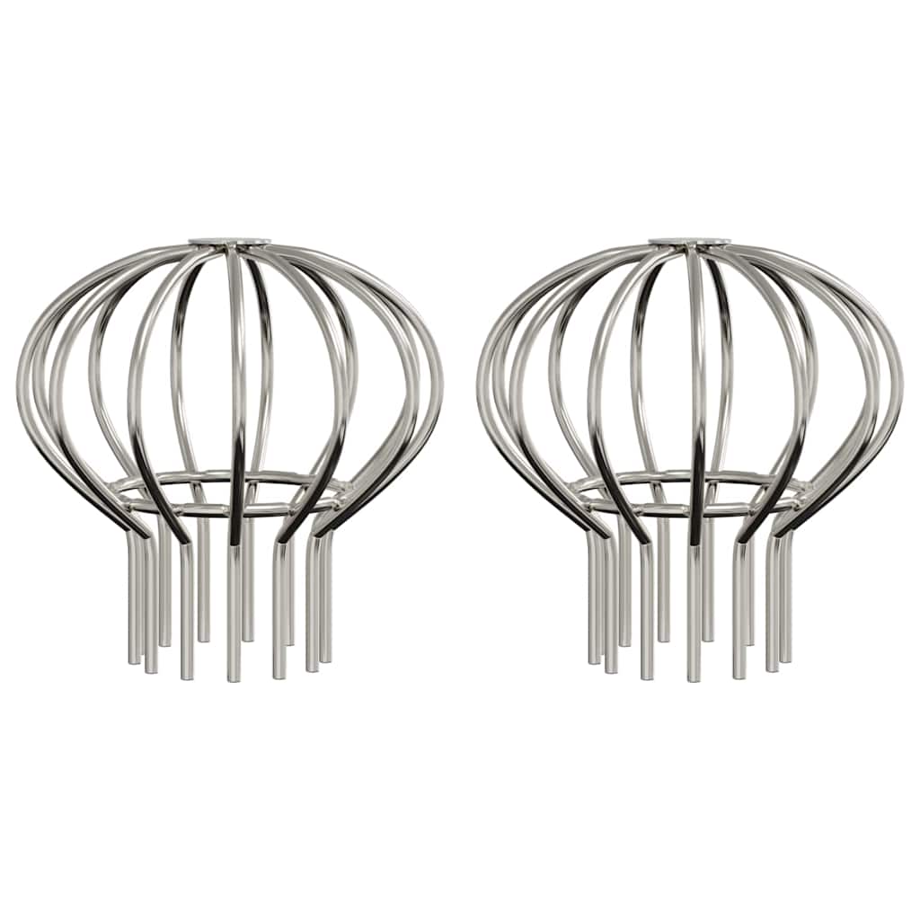 Zaštita od lišća za žljeb 2 pcs Srebrno 75 mm Nehrđajući čelik