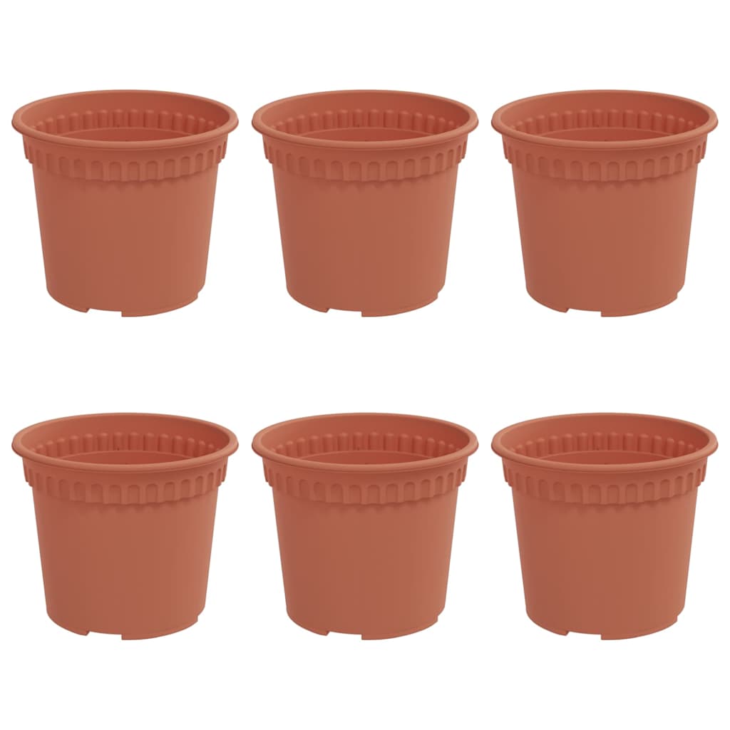 Okrugla saksija za cveće 6 pcs Crvena cigla Ø 12,5 x 10 cm
