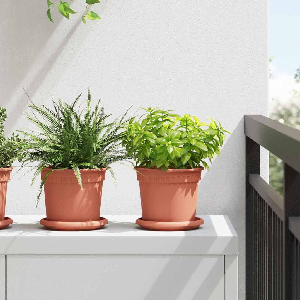 Okrugla saksija za cveće 6 pcs Crvena cigla Ø 15 x 12 cm