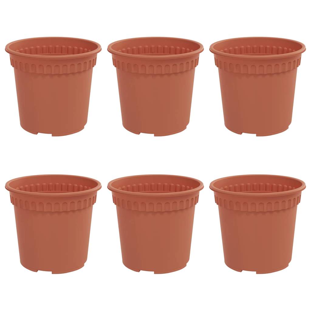 Okrugla saksija za cveće 6 pcs Crvena cigla Ø 15 x 12 cm