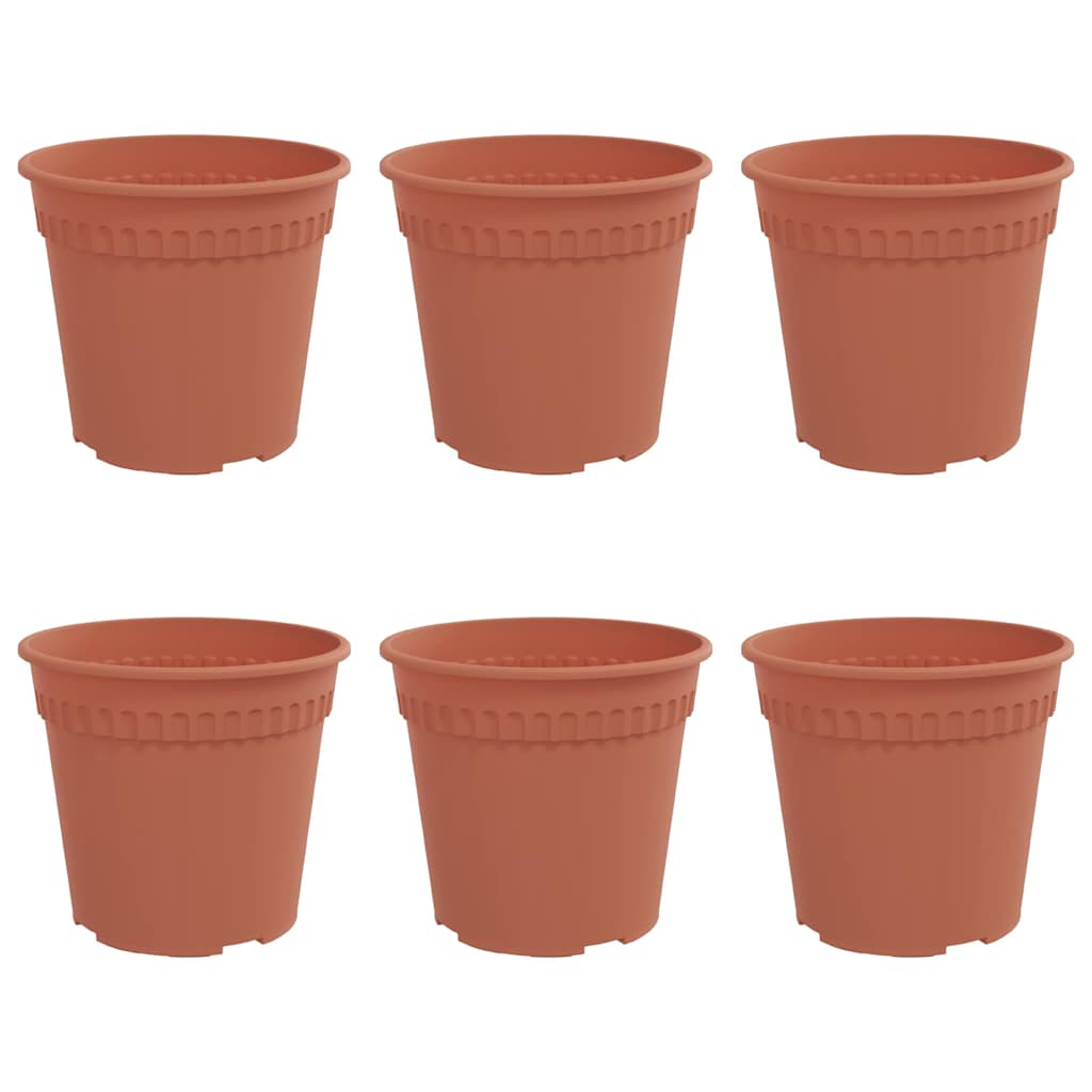 Okrugla saksija za cveće 6 pcs Crvena cigla Ø 19 x 16 cm