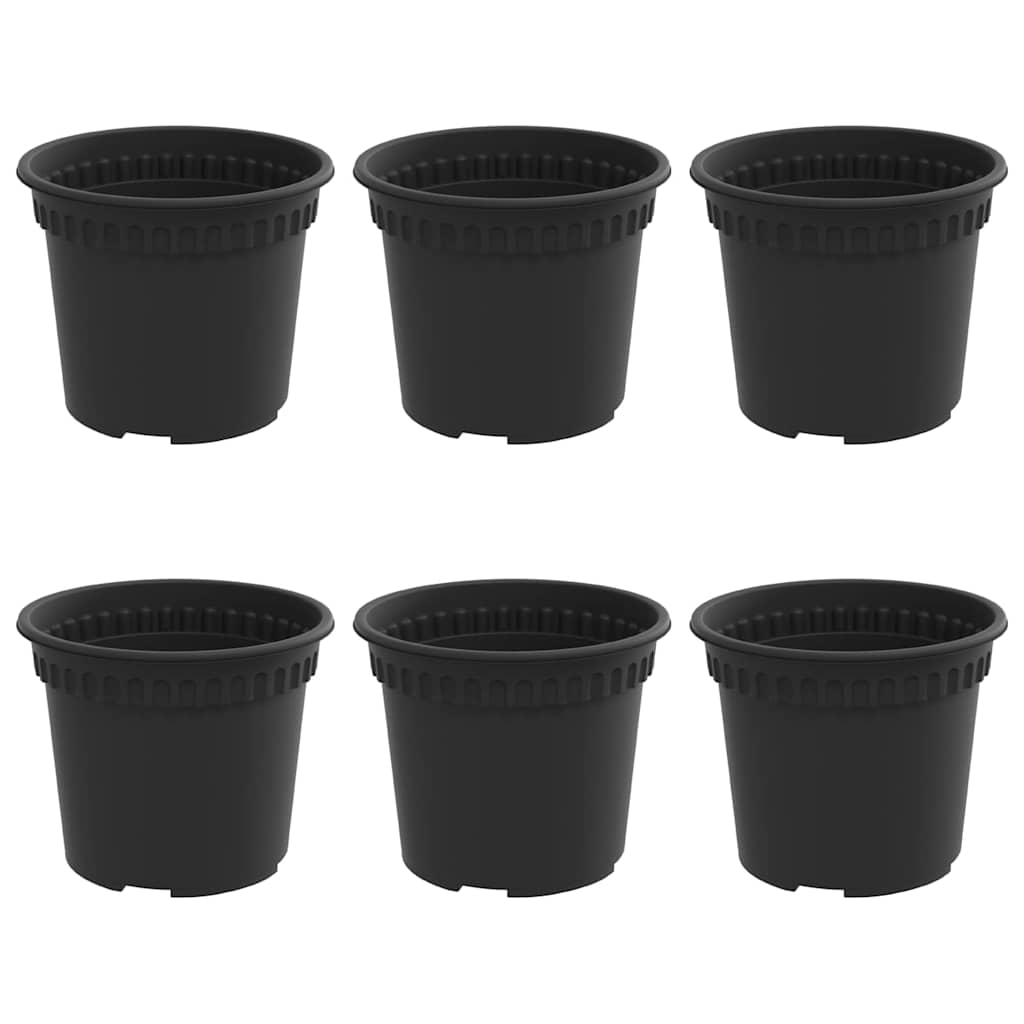 Okrugla saksija za cveće 6 pcs Crna Ø 12,5 x 10 cm Plastika