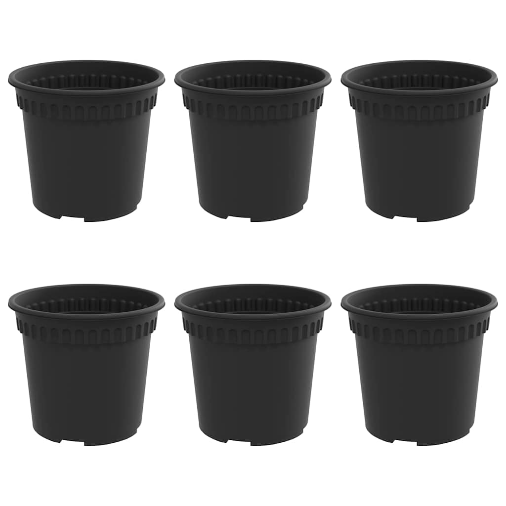 Okrugla saksija za cveće 6 pcs Crna Ø 15 x 12 cm Plastika