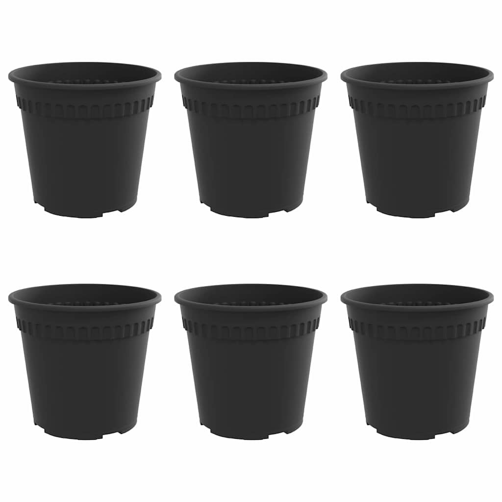 Okrugla saksija za cveće 6 pcs Crna Ø 17 x 14 cm Plastika
