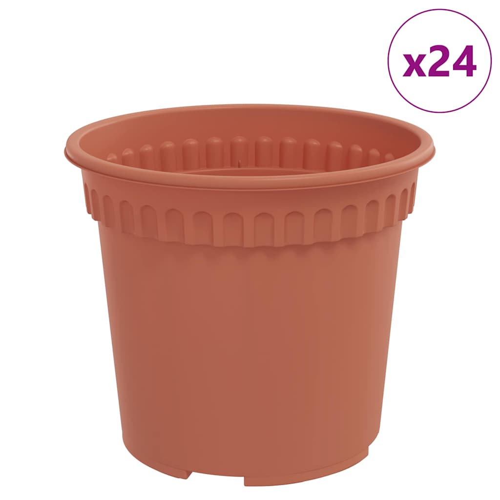 Okrugla saksija za cveće 24 pcs Crvena cigla Ø 15 x 12 cm