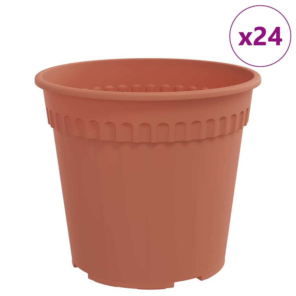 Okrugla saksija za cveće 24 pcs Crvena cigla Ø 17 x 14 cm