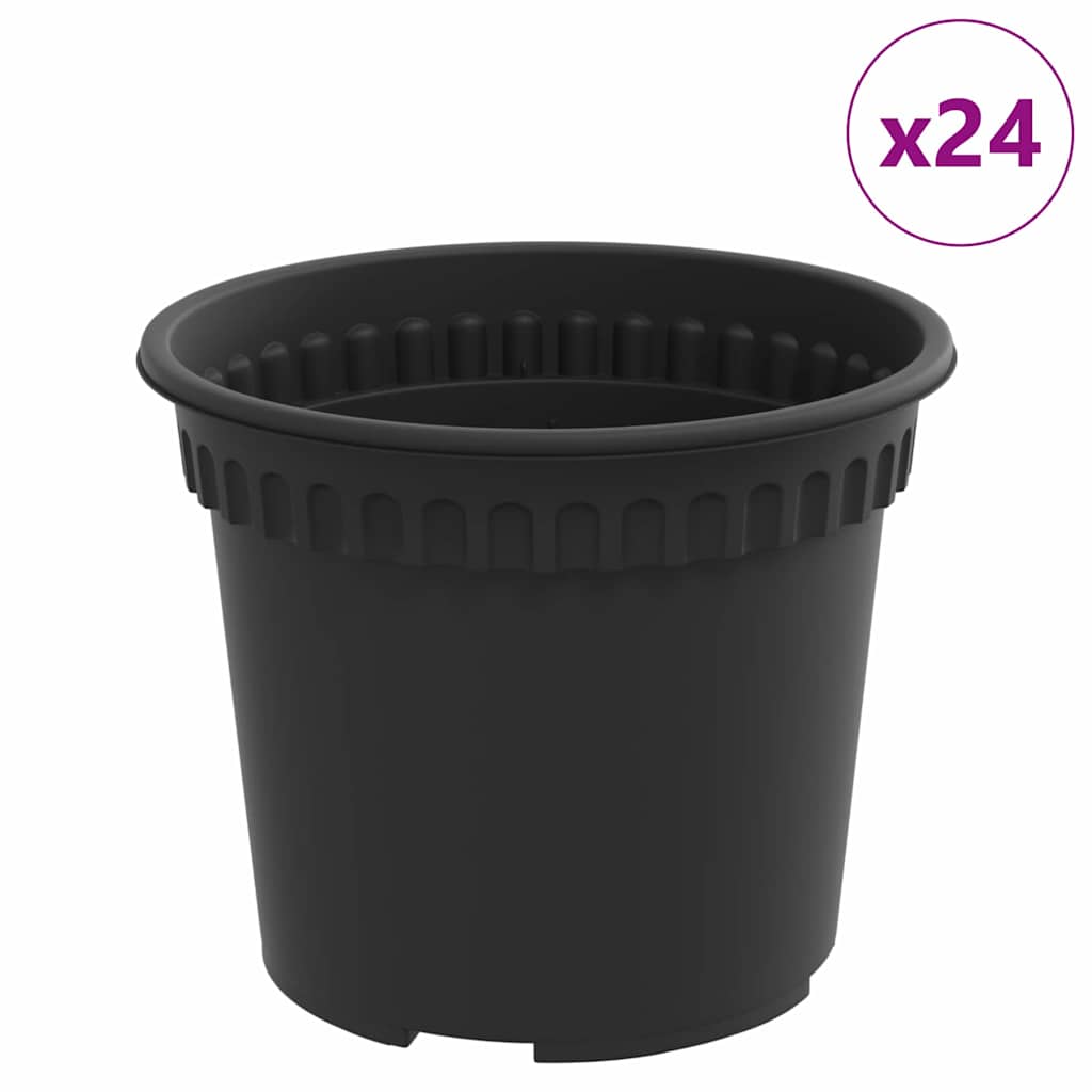 Okrugla saksija za cveće 24 pcs Crna Ø 12,5 x 10 cm Plastika