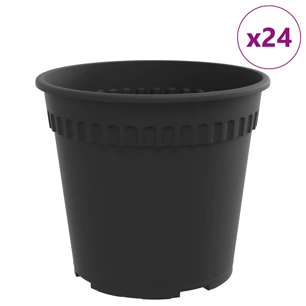 Okrugla saksija za cveće 24 pcs Crna Ø 17 x 14 cm Plastika