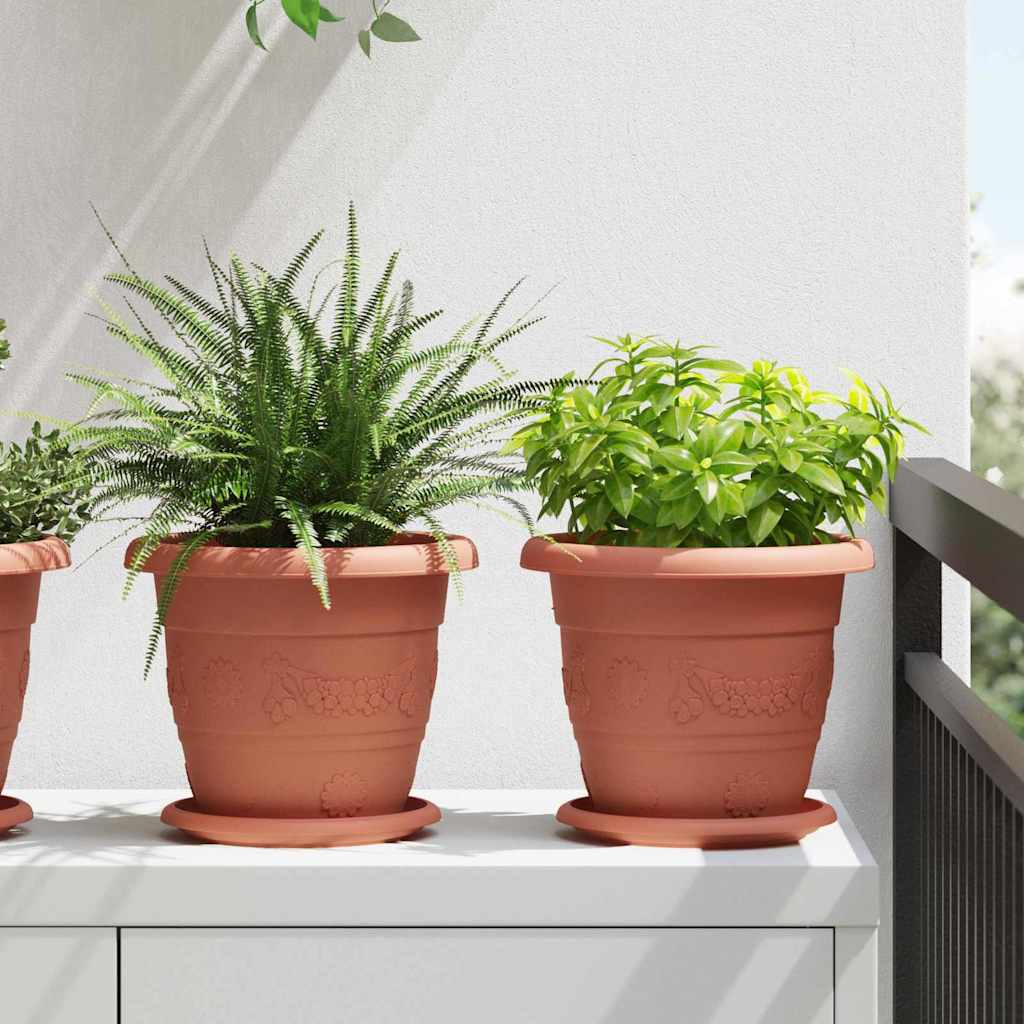 Okrugla saksija za cveće 6 pcs Crvena cigla Ø 22 x 18 cm