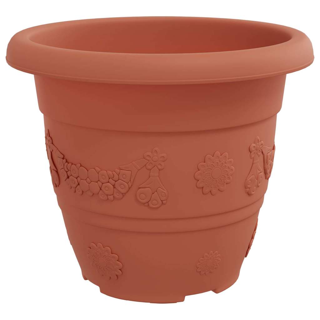 Okrugla saksija za cveće 6 pcs Crvena cigla Ø 22 x 18 cm