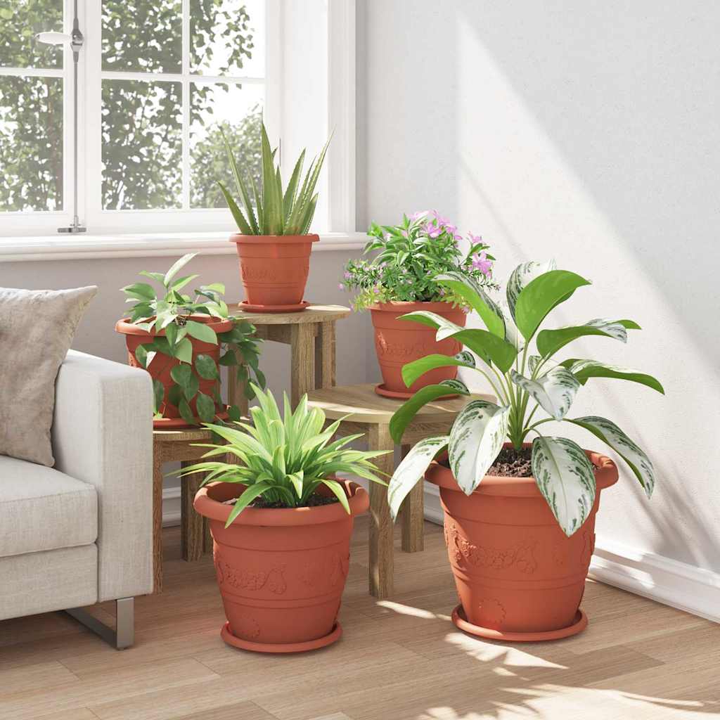 Okrugla saksija za cveće 6 pcs Crvena cigla Ø 34 x 28 cm