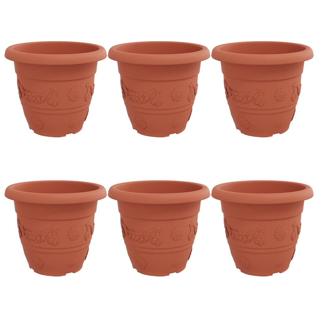 Okrugla saksija za cveće 6 pcs Crvena cigla Ø 34 x 28 cm