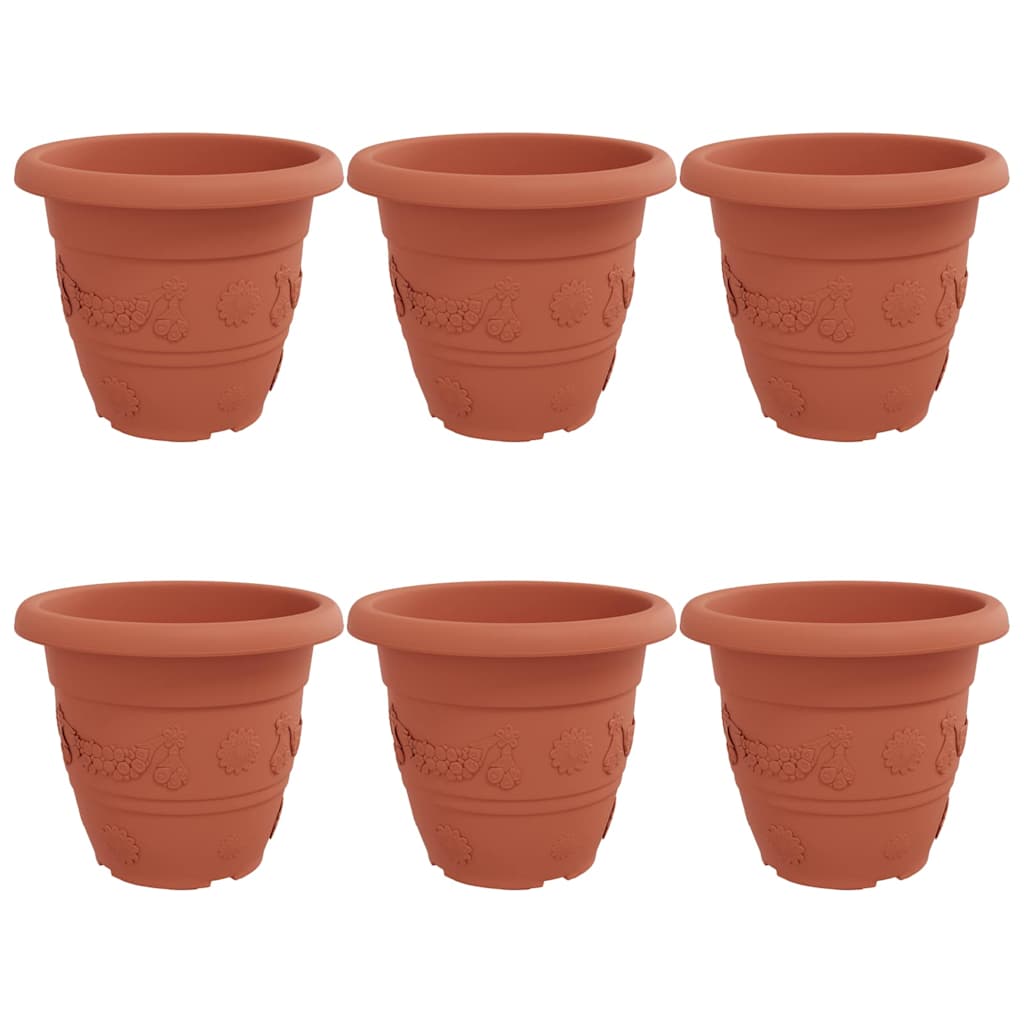 Okrugla saksija za cveće 6 pcs Crvena cigla Ø 39 x 32 cm