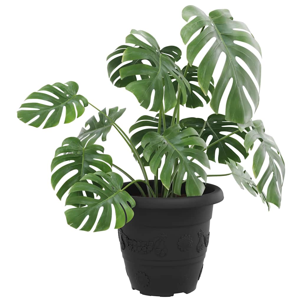 Okrugla saksija za cveće 6 pcs Crna Ø 26 x 21.5 cm Plastika