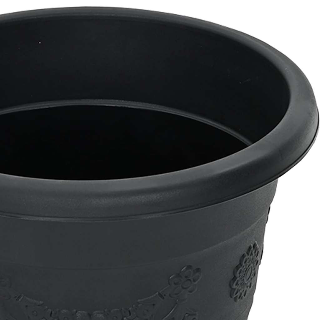 Okrugla saksija za cveće 6 pcs Crna Ø 30 x 25 cm Plastika