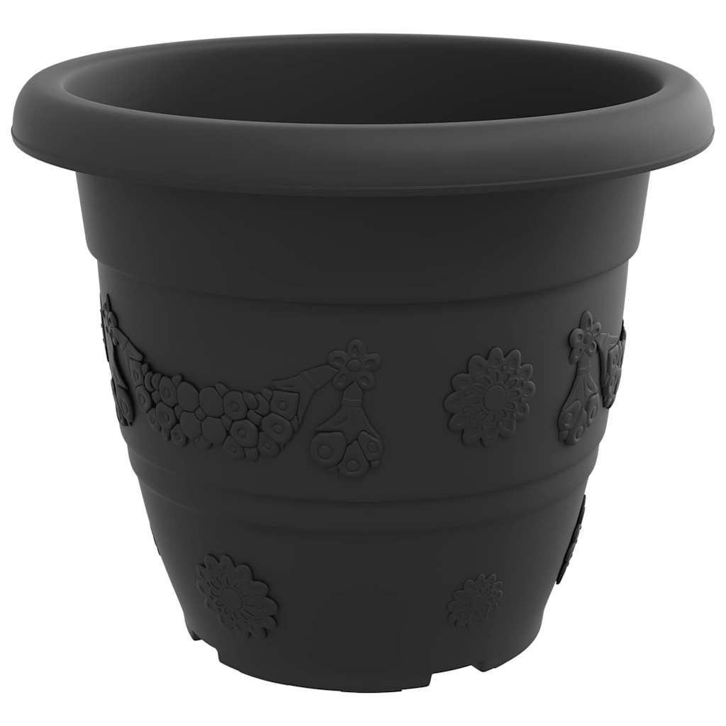 Okrugla saksija za cveće 6 pcs Crna Ø 39 x 32 cm Plastika