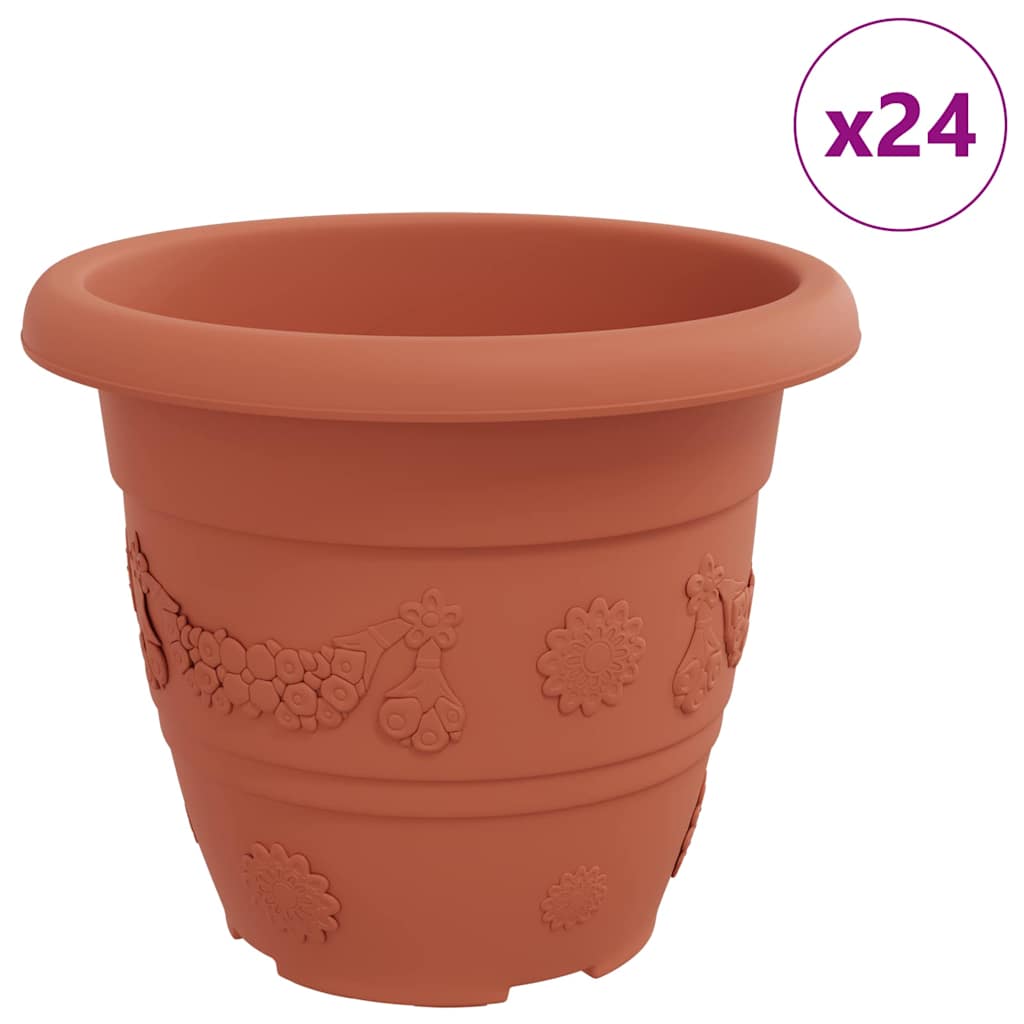 Okrugla saksija za cveće 24 pcs Crvena cigla Ø 26 x 21.5 cm