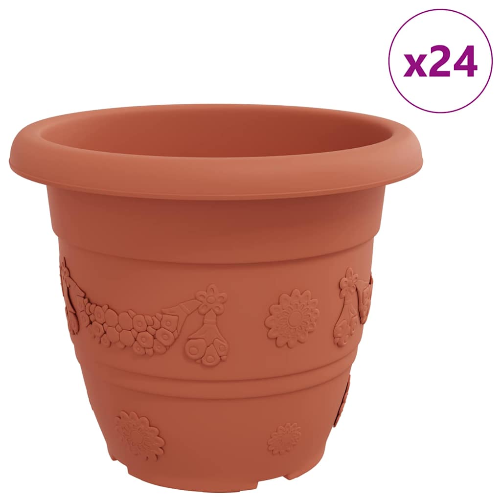 Okrugla saksija za cveće 24 pcs Crvena cigla Ø 34 x 28 cm