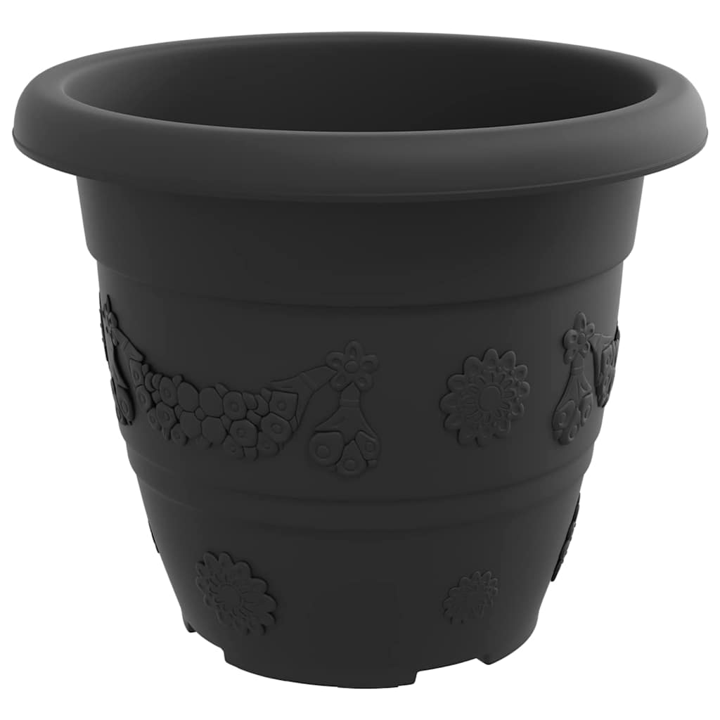 Okrugla saksija za cveće 24 pcs Crna Ø 26 x 21.5 cm Plastika