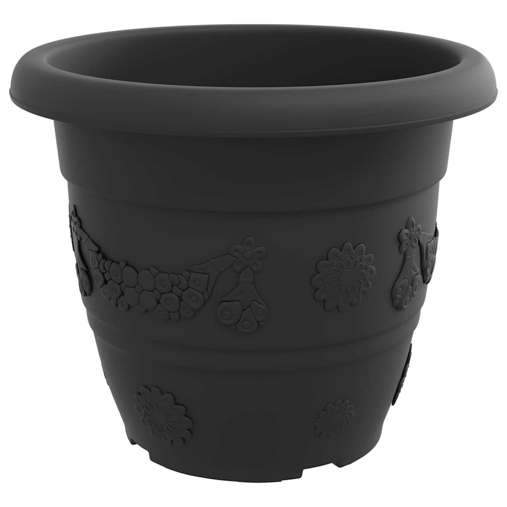Okrugla saksija za cveće 24 pcs Crna Ø 34 x 28 cm Plastika