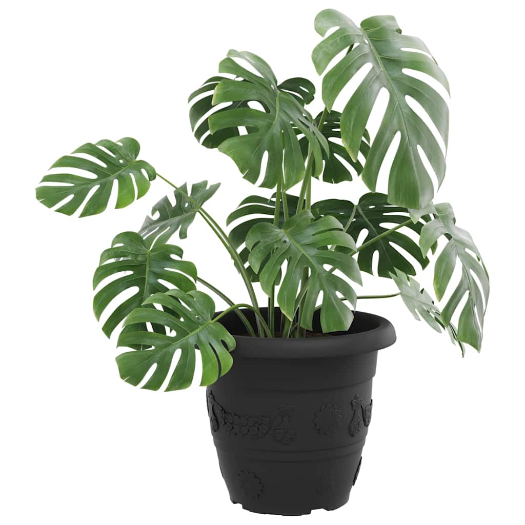 Okrugla saksija za cveće 24 pcs Crna Ø 34 x 28 cm Plastika