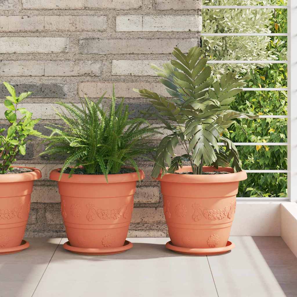 Kružni Pladanj za Cvijeće 6 pcs Crvena cigla Ø 19 x 2 cm