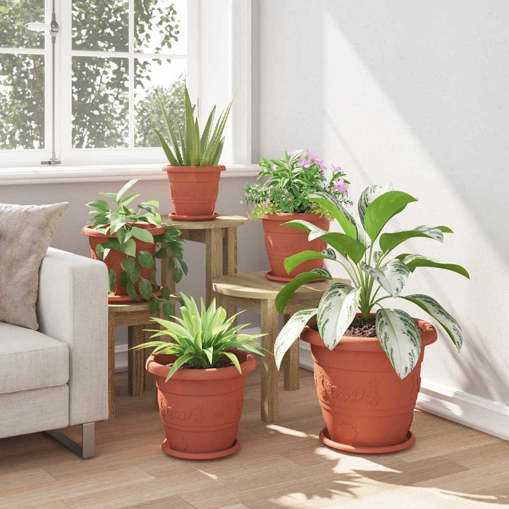 Kružni Pladanj za Cvijeće 6 pcs Crvena cigla Ø 21,5 x 2,5 cm