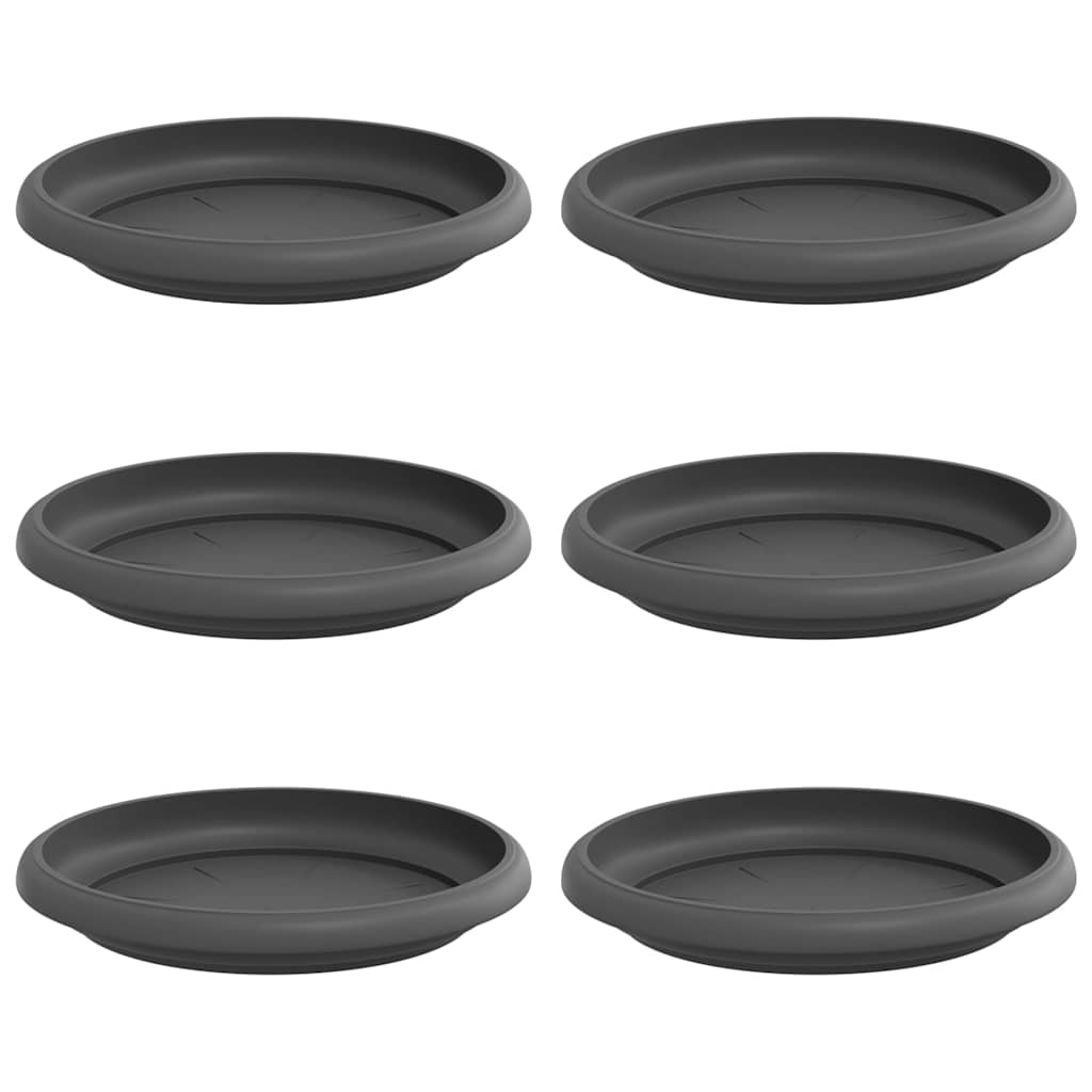 Kružni Pladanj za Cvijeće 6 pcs Crna Ø 15,5 x 2 cm Plastika