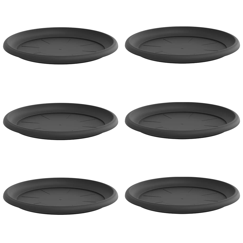 Kružni Pladanj za Cvijeće 6 kom. Crna Ø 27 x 2,5 cm Plastika