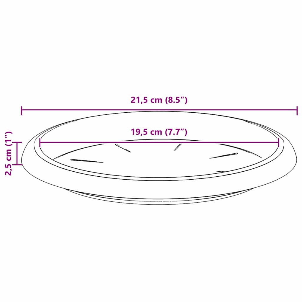 Kružni Pladanj za Cvijeće 24 pcs Crvena cigla Ø 21,5 x 2,5 cm