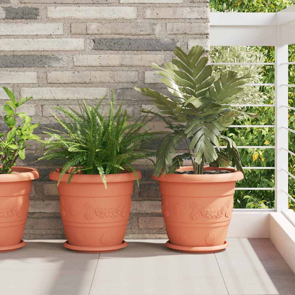 Kružni Pladanj za Cvijeće 24 pcs Crvena cigla Ø 23,5 x 2,5 cm