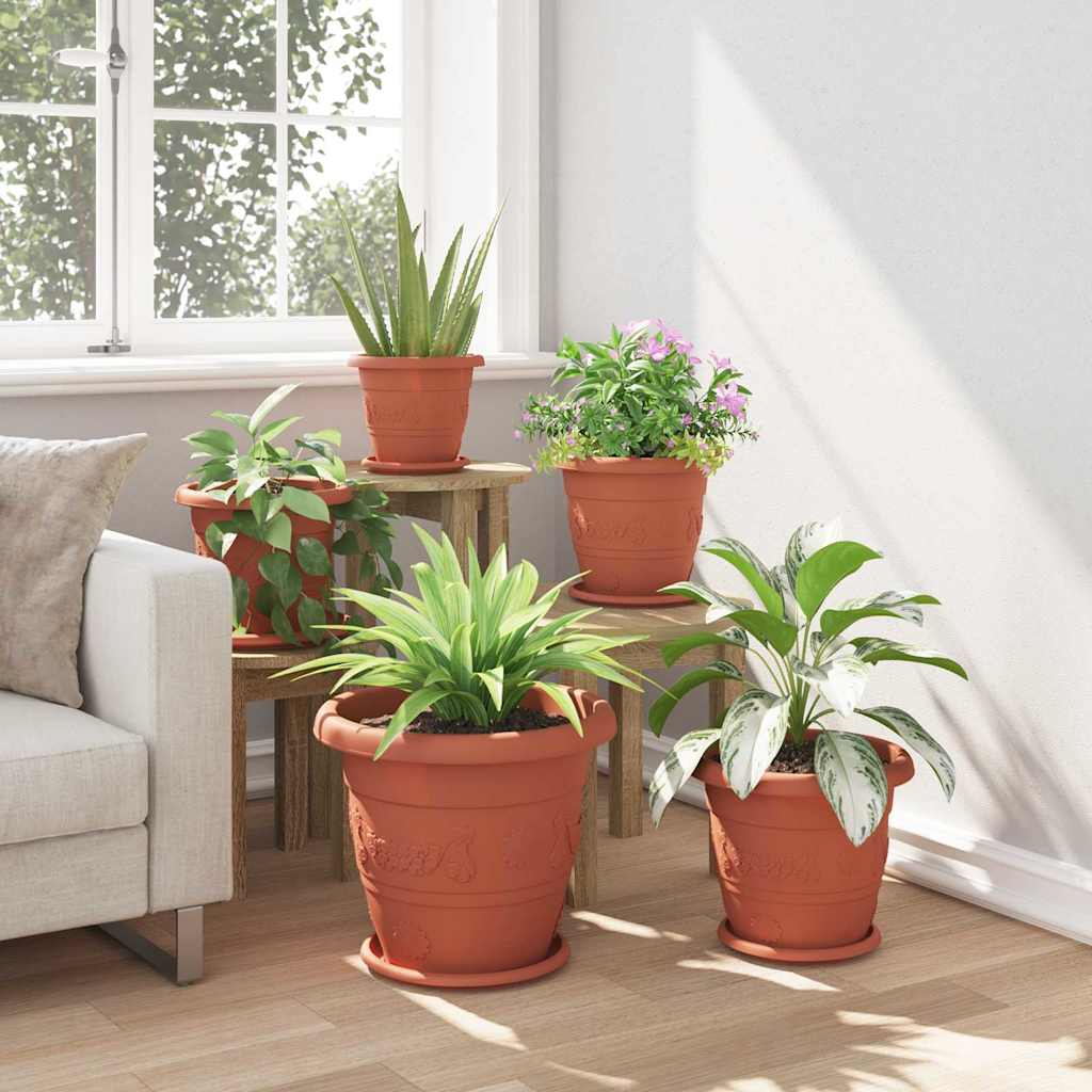 Kružni Pladanj za Cvijeće 24 pcs Crvena cigla Ø 27 x 2,5 cm