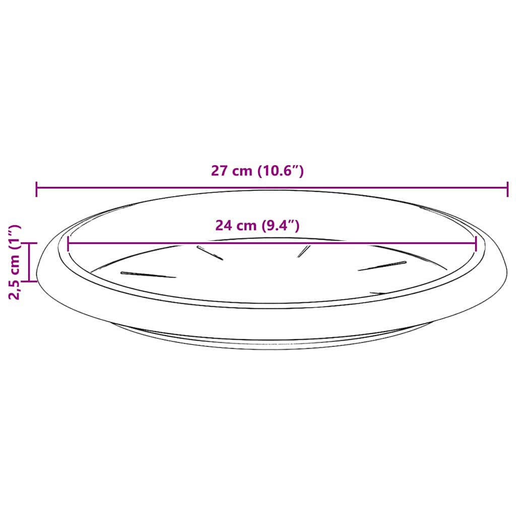 Kružni Pladanj za Cvijeće 24 pcs Crvena cigla Ø 27 x 2,5 cm