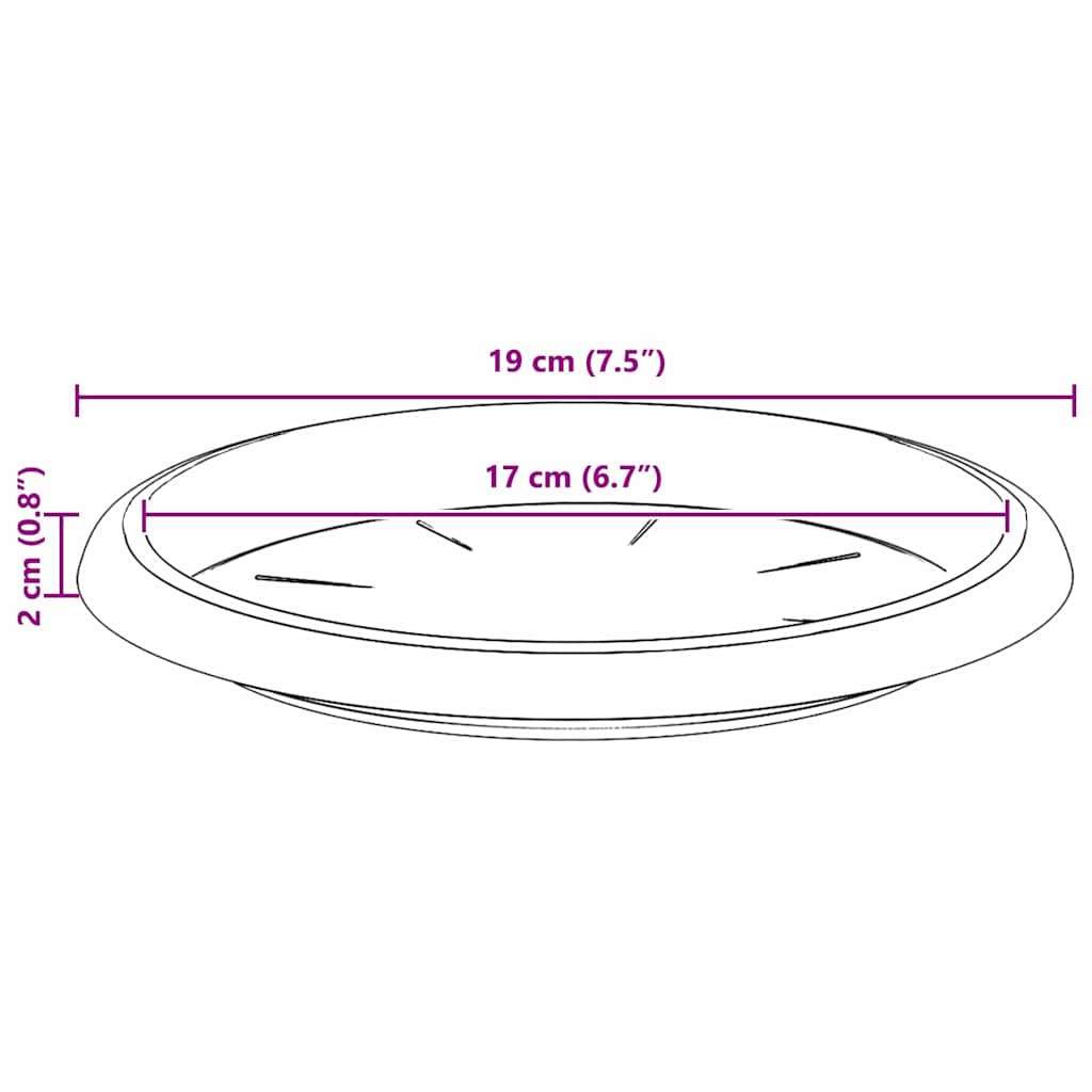 Kružni Pladanj za Cvijeće 24 pcs Crna Ø 19 x 2 cm Plastika