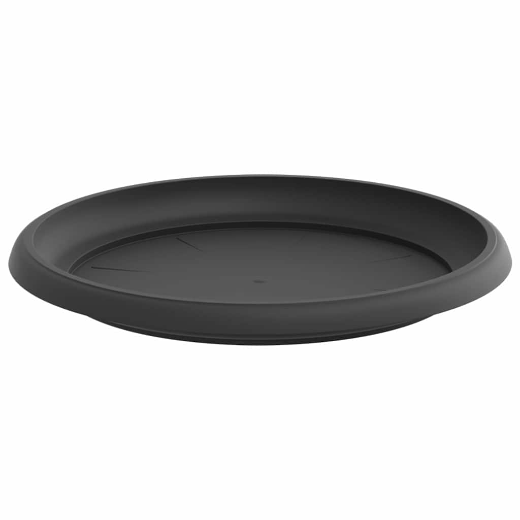 Kružni Pladanj za Cvijeće 24 pcs Crna Ø 23,5 x 2,5 cm Plastika
