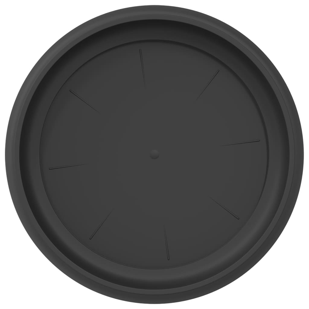 Kružni Pladanj za Cvijeće 24 pcs Crna Ø 23,5 x 2,5 cm Plastika