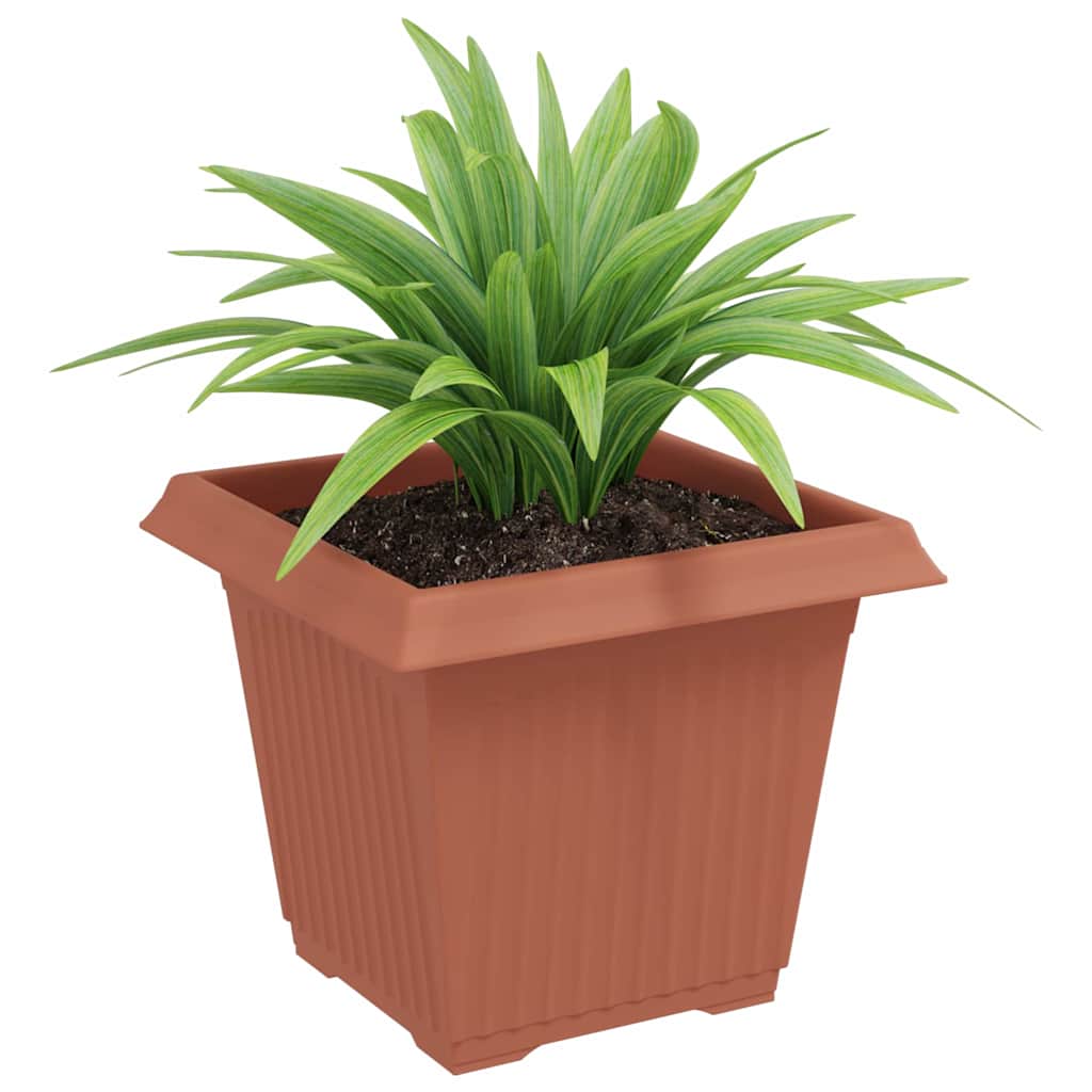 Kvadratna saksija za cvijeće 6 pcs Crvena cigla 20 x 20 x 16 cm