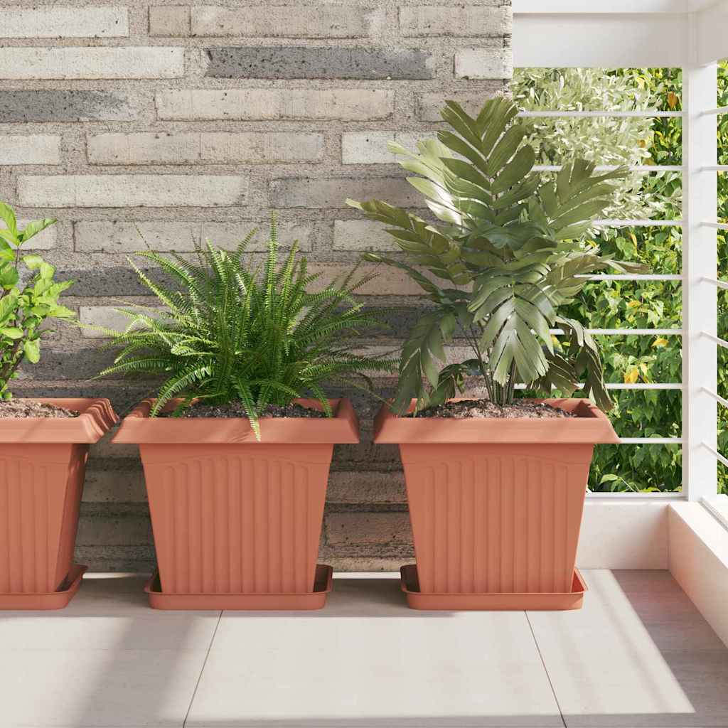 Kvadratna saksija za cvijeće 6 pcs Crvena cigla 33 x 33 x 26 cm