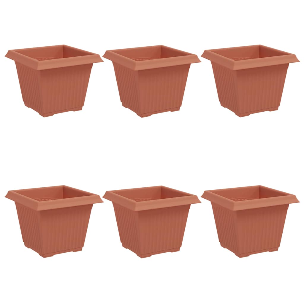 Kvadratna saksija za cvijeće 6 pcs Crvena cigla 33 x 33 x 26 cm